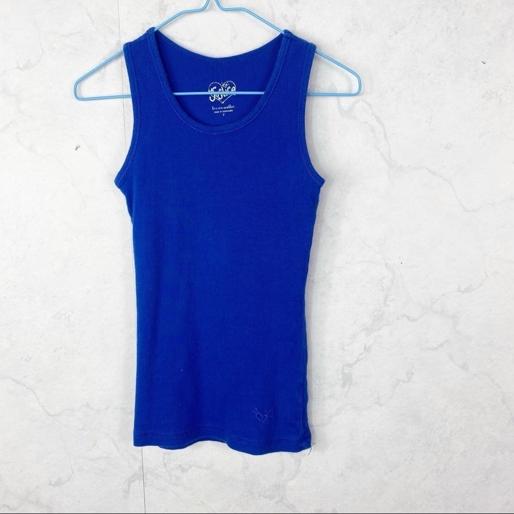[Justice] Blue Ribbed Tank Top